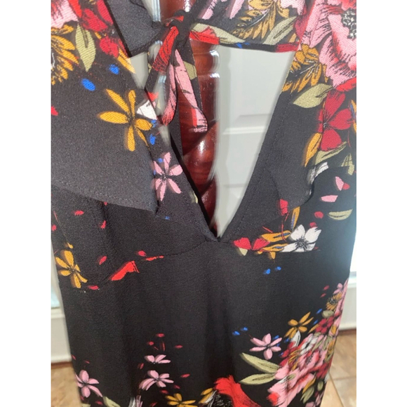 Women's Nasty Gal Floral Maxi Dress Size 12 Black Pink - Picture 6 of 8